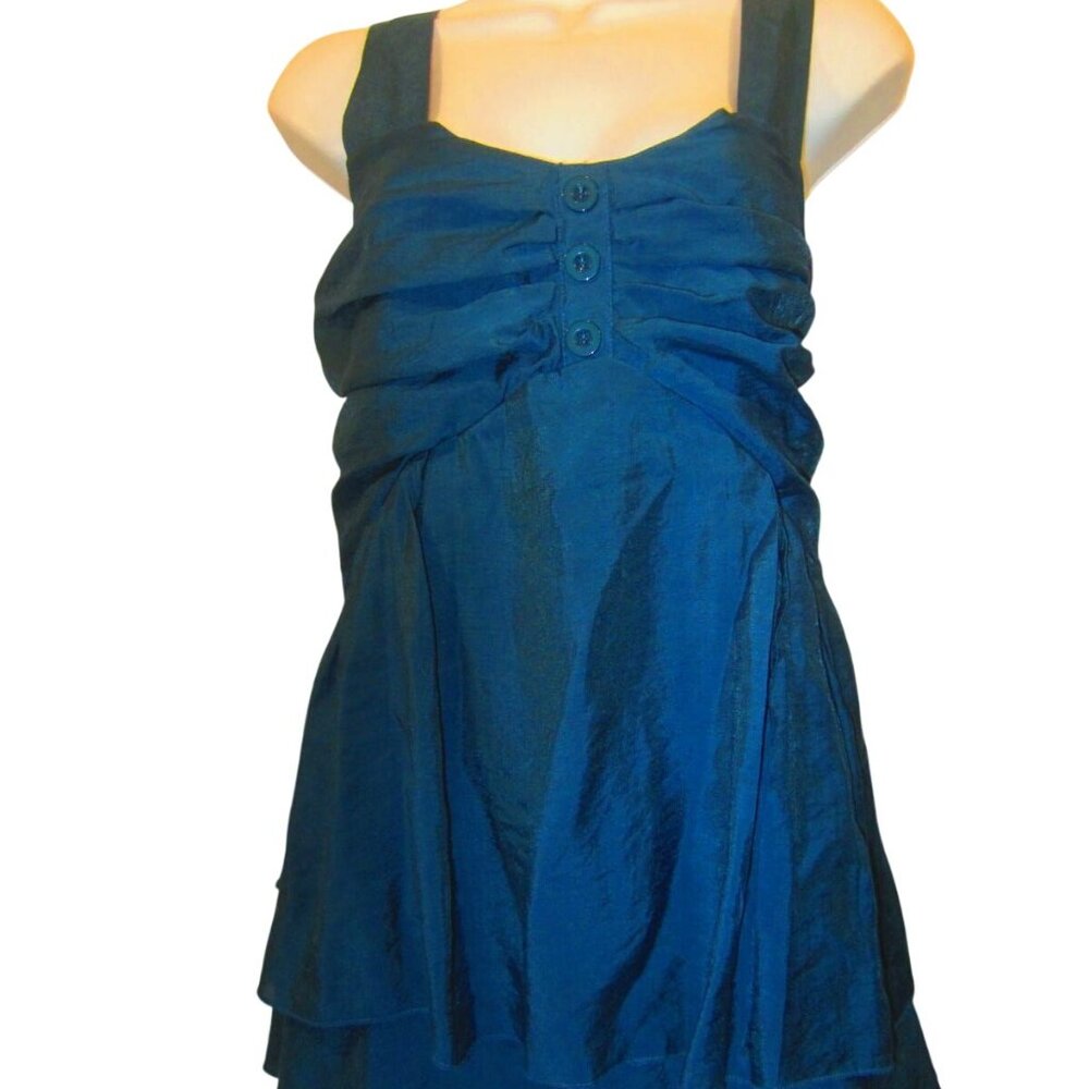 POETRY CLOTHING blue sleeveless layer tank top tunic M